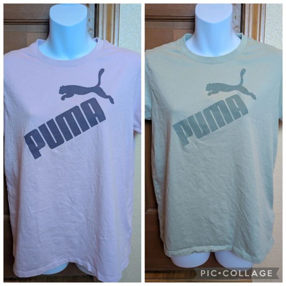Puma Pastel Pink and Green Short Sleeve Tees Set of 2 Set of 2